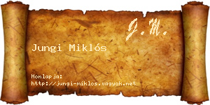 Jungi Miklós névjegykártya